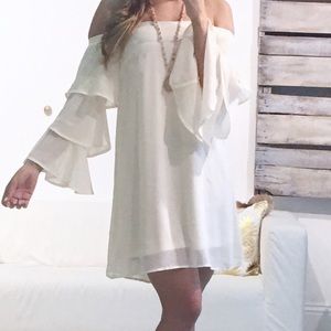 Cream mid dress